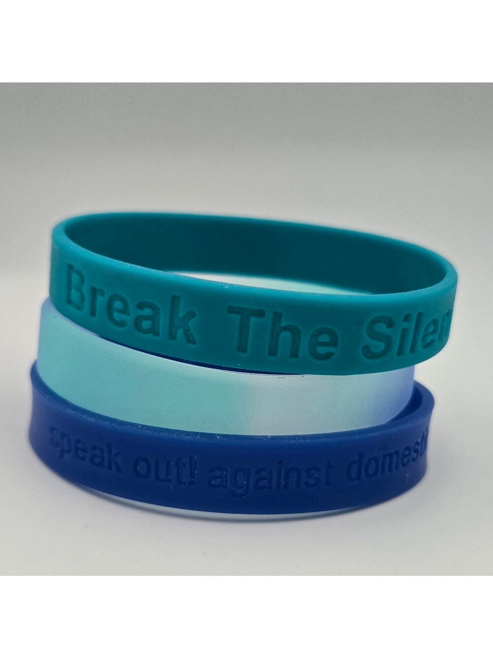 Three Rubberband Bracelets Break the Silence Speak Out Against Domestic Violence